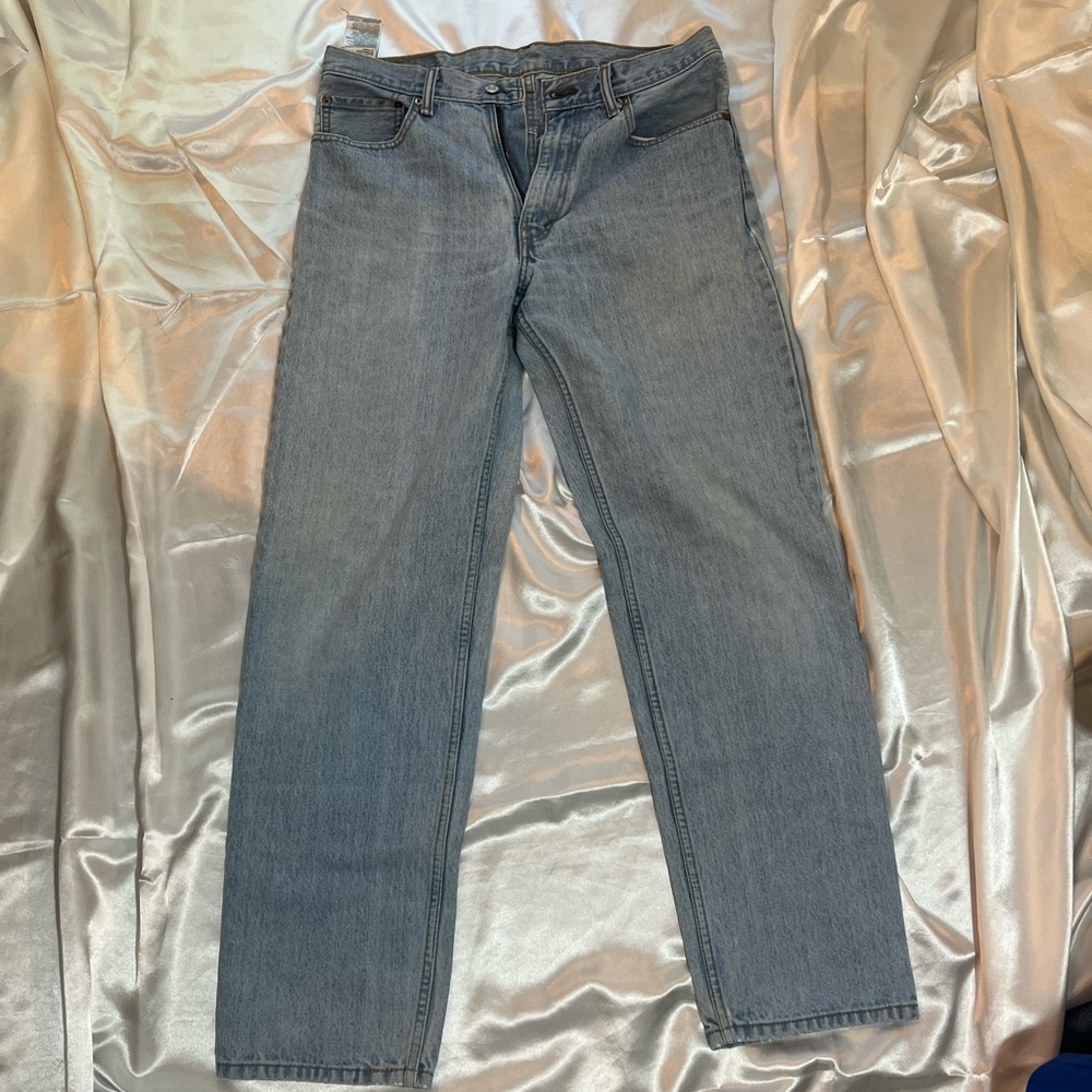 Old school light blue vintage denim levi jeans from the 90s